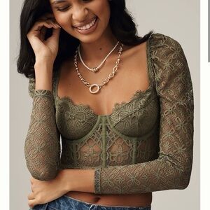 Anthropologie The Giselle Lace Bustier: Long-Sleeve Edition
